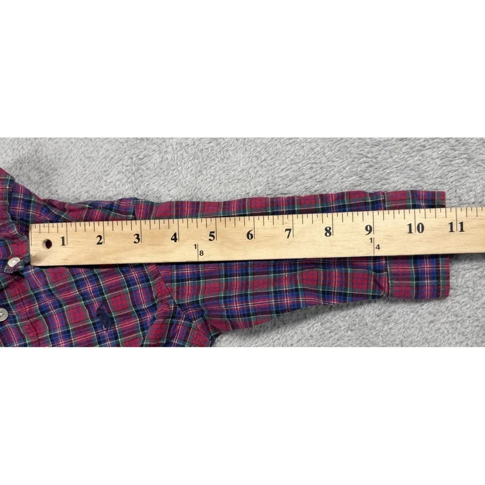 Ralph‎ Lauren Infant Button-Down Long Sleeve Plaid Bodysuit Red/Blue Size S 3-6M